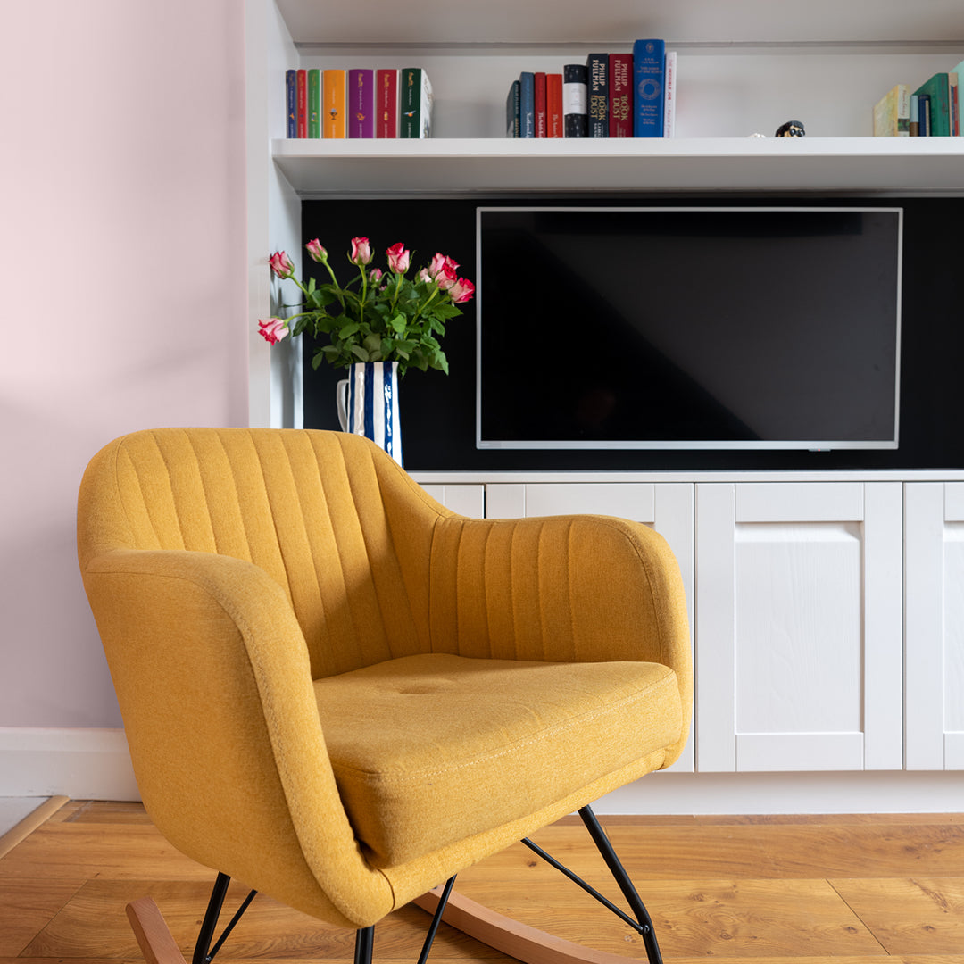 Living Room, Pink, Neutral Black Premium quality paint